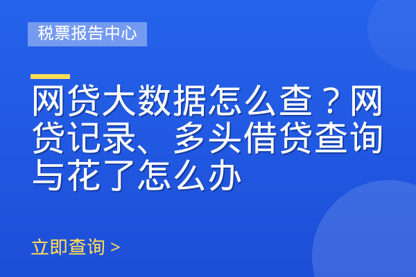 网贷大数据怎么查？网贷记录、多头借贷查询与花了怎么办